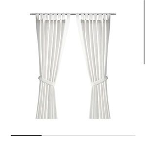 2 sets (4 panels) IKEA Lenda curtains, 55”x98”, with tie backs